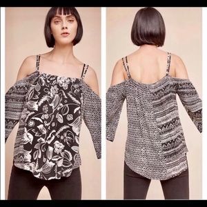 Anthropologie Deletta Cold Shoulder Top Shirt